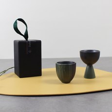 달소금 도자기 손잡이 술잔 50ml x 2종 커플세트, 숲, 1세트