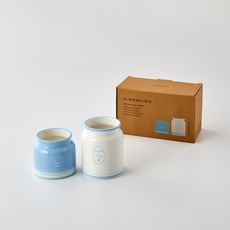 Modern House ON L Kinno字樣筷桶 2件組, 白色, 藍色, 1組