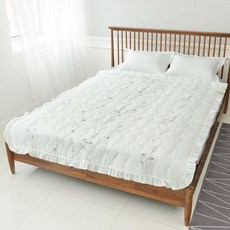 花朵刺繡聚酯纖維绗縫薄被, 灰色