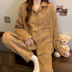 Twistar 女性用鋪棉圖案睡衣家居服上下套裝