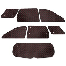 GMZ MOTORS 客製化車宿遮光窗簾 Palisade專用 車用遮陽簾套組, 紅色, 1套