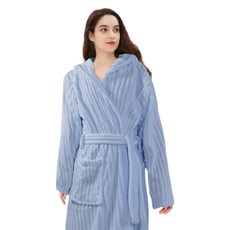 TLYS-J 珊瑚絨連帽連身浴袍/吸水速乾浴袍/成人睡袍/可穿式浴巾/毛巾/吸水頭巾/秋冬保暖居家服