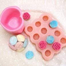 Anglething 迷你玫瑰裝飾矽膠模具 12 件, 單色