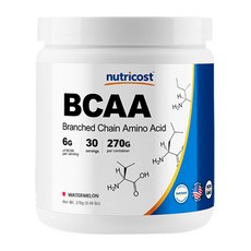 nutricost BCCA胺基酸保健粉 西瓜口味, 270g, 1罐