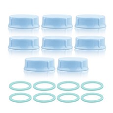 maymom 標準口徑密封蓋8件組, 藍色, 1組