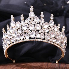 LUNA GLAM 自助婚紗 復古 皇后皇冠 Plus H1352, 1個, 金色