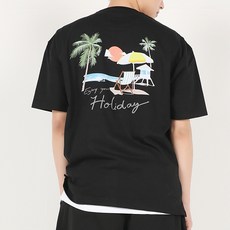 아우라큐 남녀공용 홀리데이 빅사이즈 반팔 면 티셔츠