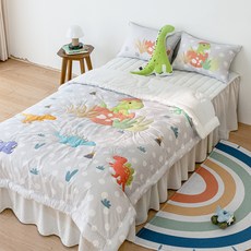 마이하우스 키즈 시어서커 쿨 냉감 손자수 여름 차렵이불, 디노파크(공룡)