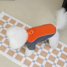 칠시 반려동물 달콤바람 플리스 코트, 오렌지, 1개