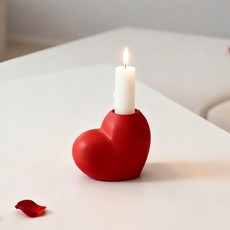 Mirnoa Forever 迷你愛心陶瓷燭臺 MMM3432, 紅色