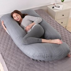 모모 임산부 입체 공학 디자인 G형 바디필로우 쿠션 베개, 패턴 그레이