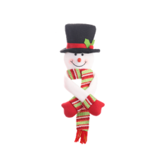 聖誕節酒瓶人偶裝飾套 10 x 17 cm, 白色, 1個