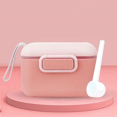 AHOYE 大容量便攜防潮分裝奶粉罐 附勺子, 櫻花粉, 1個