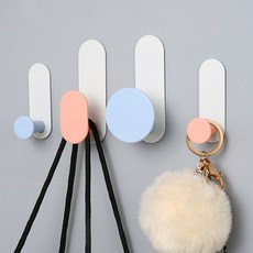 조이앤조이 간편 부착 벽걸이 후크 02, 노르딕 화이트 후크, 4개