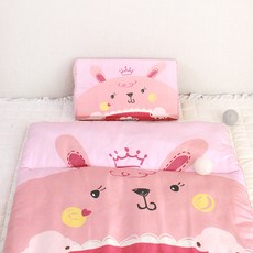 design n 孩童兔子印花記憶海綿枕, 淺粉色