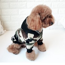 Market A 寵物日常刷毛連帽衣 狗衣服, 迷彩