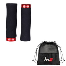 GUB Naya Style 自行車車把把手 2p + 獨家袋套組 CYYP-62-2PU, 紅色（手柄）, 1套