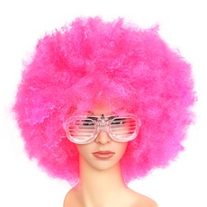 超大型派對爆炸頭假髮, 粉色的, 1個
