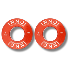 이노이 경량 원판 바벨 중량 저중량 헬스 역기 라운드스틸, 레드, 2개, 1kg