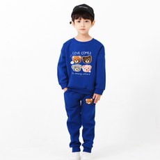 KIDSCREW 兒童熊熊家族刷毛上下衣套裝
