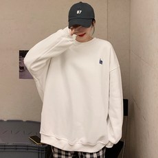 MarketA 女款In刺繡圓領大學T