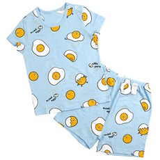 Maykids 童款荷包蛋圖案短袖T恤+五分褲家居服套裝