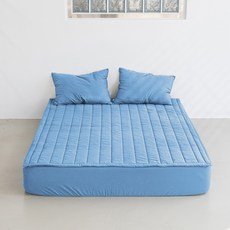 믹스앤매치 로이 항균 4면 고정밴딩 침대패드, 딥블루