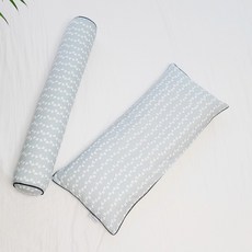 아띠블랑 아동용 코튼 와이드 베개커버 2p + 속통 + 바디필로우 세트, 클라우드