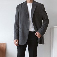 Untapped男款四季寬鬆雙釦單排扣休閒西裝外套
