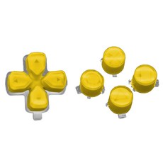 HOHOO Dcenti PS5 듀얼센스控制器 客製化DIY 水晶十字按鍵 + ABXY 按鍵組, 黃色, 1套, 單一商品