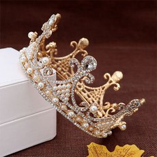 LUNA GLAM 圓形新娘皇冠 ERT22, 金色, 1個