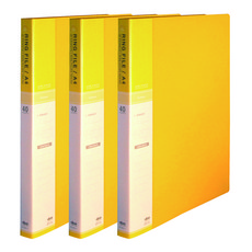 마이다스 현풍 40매 칼라 링 클리어화일 인덱스 A4, 노랑색, 3개