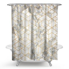 大理石紋浴室浴簾 款式2 150 x 180 cm, 1個