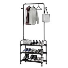 Gigboard 現代感性 3 層儲物架衣架, 黑色的