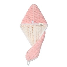 Dasadotcom 雲朵連帽式乾髮巾 65 x 25cm, 粉紅色, 1個