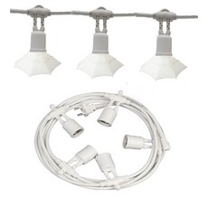 Victory Lighting 照明 第11季 E26 派對燈串 雨傘裝飾 9.5m, 白色(燈罩), 白色(燈串線)