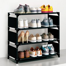 Gros Home 極簡鞋架 收納架, 4層, 黑色, 1個