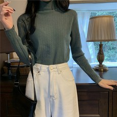 레몬소울 여성용 타리스 골지 폴라 니트 티셔츠