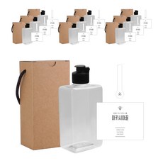 豐滿扁平蜂蜜瓶PET 500ml+凸黑色瓶蓋+簡約洋槐蜜L瓶貼+封口貼+盒子, 10組