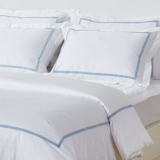 FRESH FIND Penta簡約設計緞面60支棉被套, 藍色