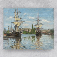 모네 루앙에서 센강을 타는 배들 명화 인테리어 액자 kisn132