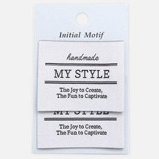 기요하라 이니셜 모티프 고급 장식라벨 IMN-06-07 2p, 1개, 혼합색상