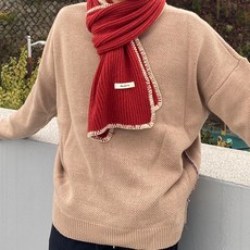 메르시밴드 심플 테두리 니트 머플러