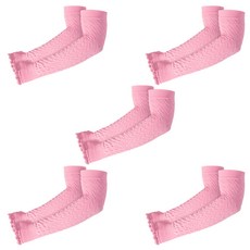 LEADER X 緹花寬鬆防曬袖套 防曬袖套 台灣製, 粉色, 5套