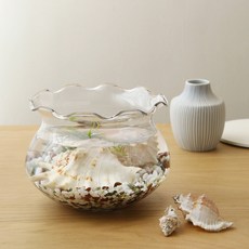 glassco 福袋造型波浪邊開放式魚缸 FISH-3, 玻璃 透明色