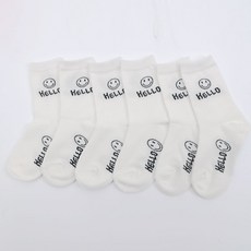 GIEN MALL MALL 孩童微笑圖案中筒襪組 6雙