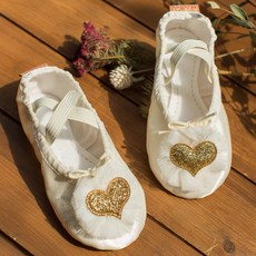 pied a 'terre 女童蕾絲愛心緞面舞蹈鞋