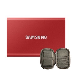 SAMSUNG 三星 移動固態硬碟SSD T7 MU-PC1T0R/WW+保護套, Metallic Red, 1TB
