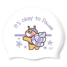 SD7 矽膠泳帽 田螺噗通, 1個, 薰衣草紫