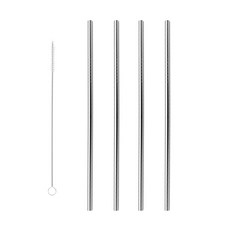 BRINICLE 不鏽鋼吸管 L號 4入+吸管清潔刷 L號, 1套